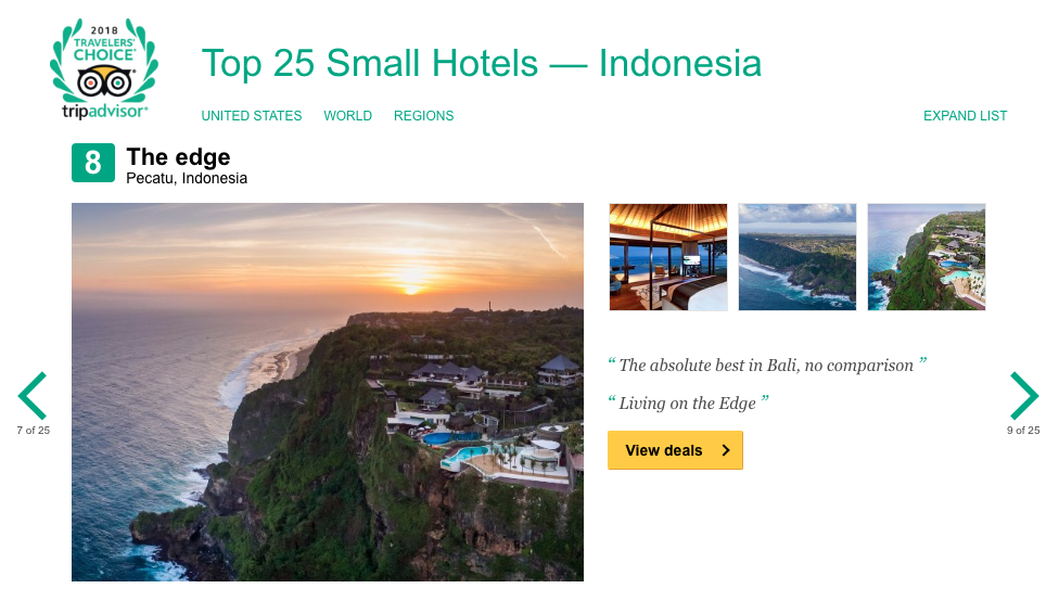 Trip Advisor Article Top 25 Small Hotels in Indonesia